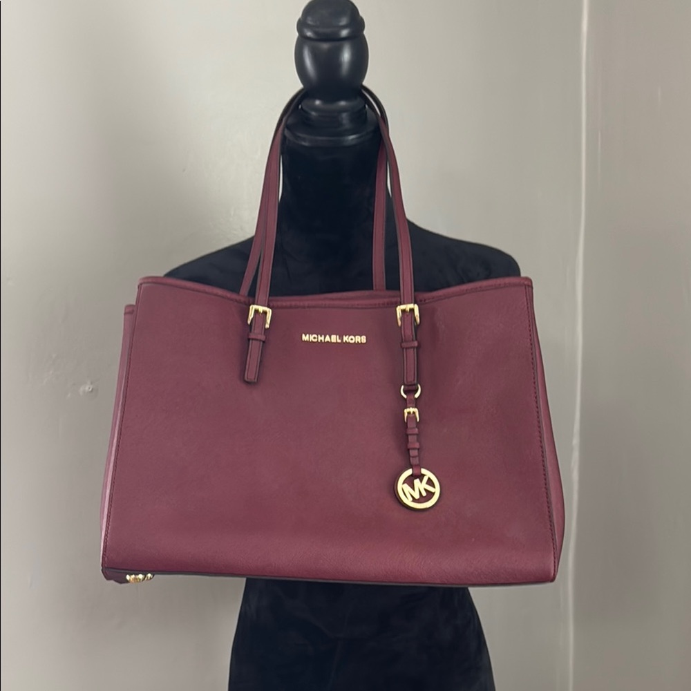 Michael Kors Red Tote with Gold Hardware